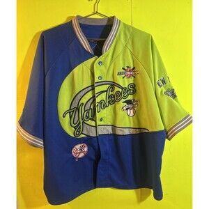 90's NEW YORK YANKEES MLB WILLIE ESCO Blue/green #62 XL SEWN